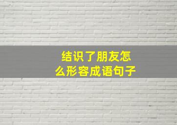 结识了朋友怎么形容成语句子