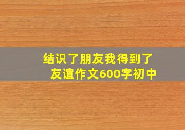 结识了朋友我得到了友谊作文600字初中