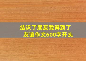 结识了朋友我得到了友谊作文600字开头