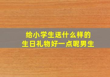 给小学生送什么样的生日礼物好一点呢男生