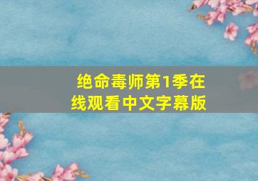 绝命毒师第1季在线观看中文字幕版