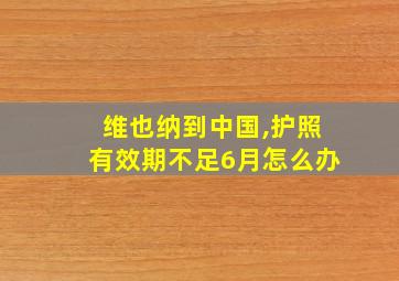 维也纳到中国,护照有效期不足6月怎么办