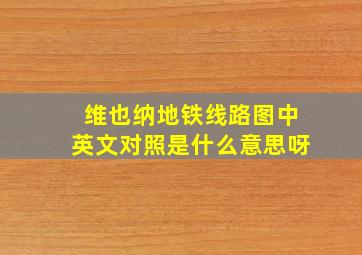 维也纳地铁线路图中英文对照是什么意思呀