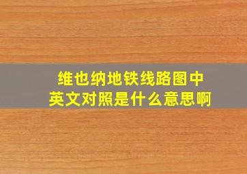 维也纳地铁线路图中英文对照是什么意思啊