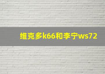 维克多k66和李宁ws72