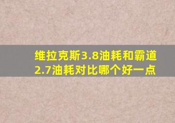 维拉克斯3.8油耗和霸道2.7油耗对比哪个好一点