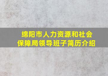 绵阳市人力资源和社会保障局领导班子简历介绍