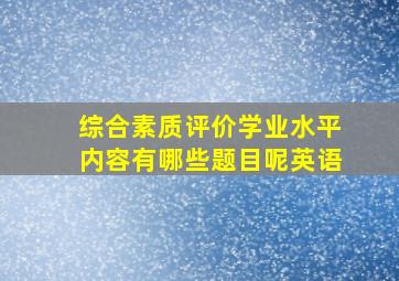 综合素质评价学业水平内容有哪些题目呢英语