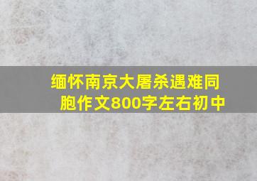 缅怀南京大屠杀遇难同胞作文800字左右初中