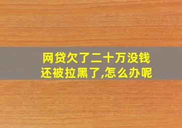 网贷欠了二十万没钱还被拉黑了,怎么办呢