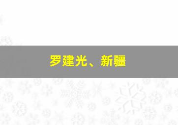 罗建光、新疆