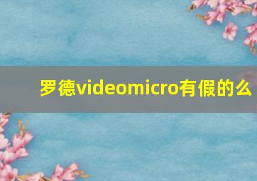 罗德videomicro有假的么