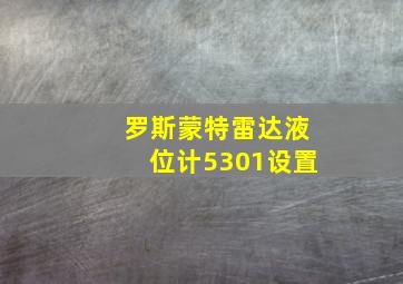 罗斯蒙特雷达液位计5301设置