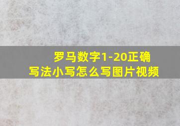 罗马数字1-20正确写法小写怎么写图片视频