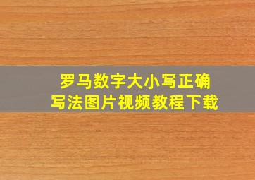 罗马数字大小写正确写法图片视频教程下载