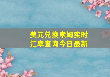 美元兑换索姆实时汇率查询今日最新