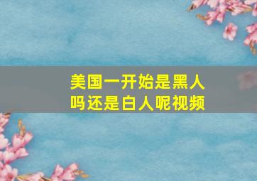 美国一开始是黑人吗还是白人呢视频