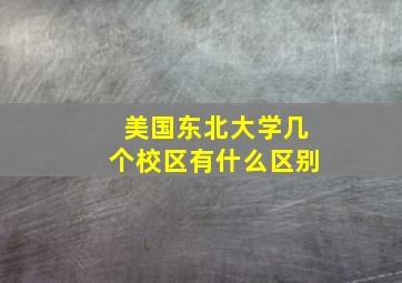 美国东北大学几个校区有什么区别