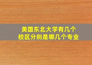 美国东北大学有几个校区分别是哪几个专业