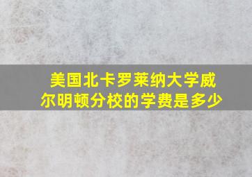 美国北卡罗莱纳大学威尔明顿分校的学费是多少