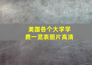 美国各个大学学费一览表图片高清