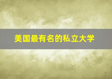 美国最有名的私立大学