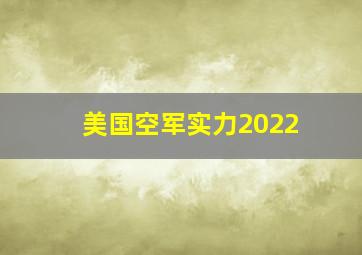 美国空军实力2022