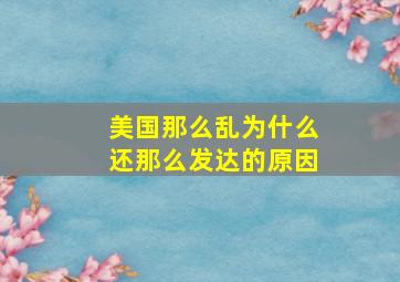 美国那么乱为什么还那么发达的原因