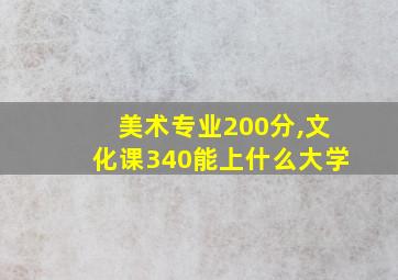 美术专业200分,文化课340能上什么大学