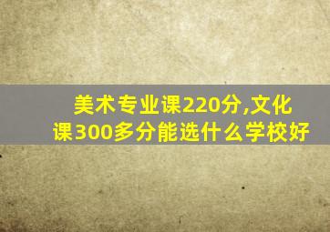 美术专业课220分,文化课300多分能选什么学校好