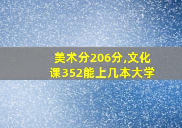 美术分206分,文化课352能上几本大学