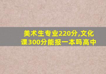 美术生专业220分,文化课300分能报一本吗高中