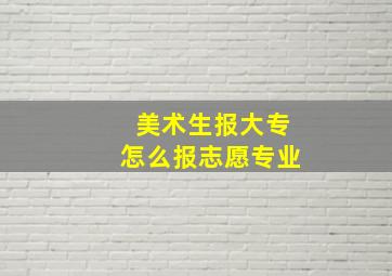 美术生报大专怎么报志愿专业