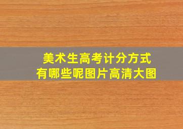 美术生高考计分方式有哪些呢图片高清大图