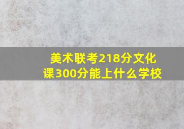 美术联考218分文化课300分能上什么学校