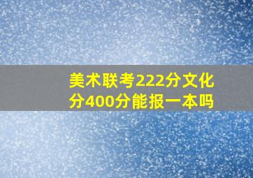 美术联考222分文化分400分能报一本吗