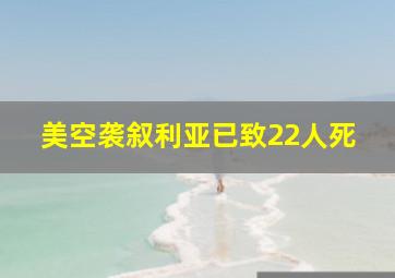 美空袭叙利亚已致22人死