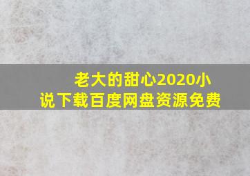 老大的甜心2020小说下载百度网盘资源免费