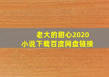 老大的甜心2020小说下载百度网盘链接