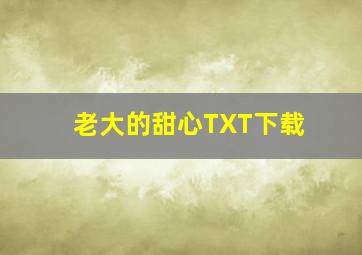 老大的甜心TXT下载