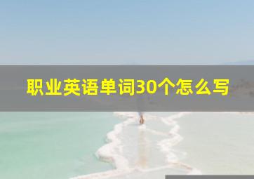 职业英语单词30个怎么写