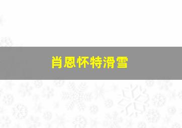 肖恩怀特滑雪