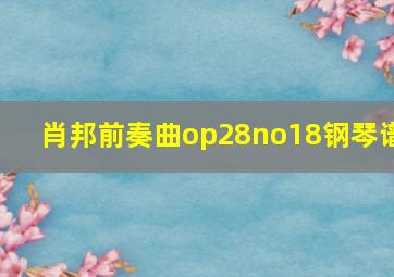 肖邦前奏曲op28no18钢琴谱