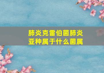 肺炎克雷伯菌肺炎亚种属于什么菌属