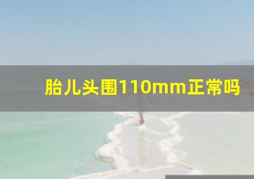 胎儿头围110mm正常吗