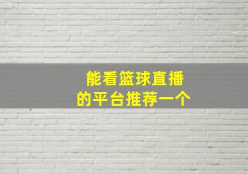 能看篮球直播的平台推荐一个