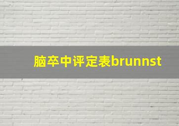 脑卒中评定表brunnst