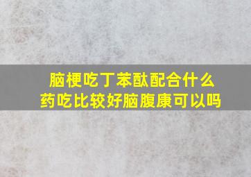 脑梗吃丁苯酞配合什么药吃比较好脑腹康可以吗