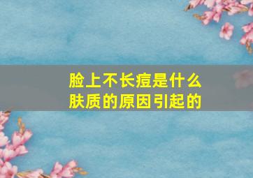 脸上不长痘是什么肤质的原因引起的