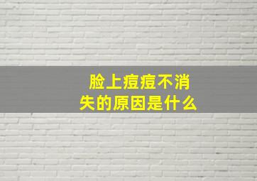 脸上痘痘不消失的原因是什么